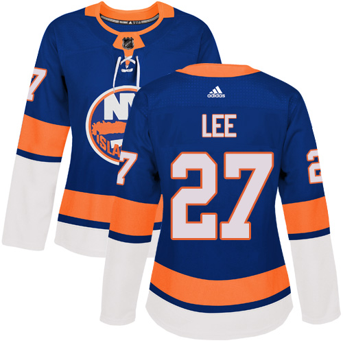 Adidas New York Islanders 27 Anders Lee Royal Blue Home Authentic Women Stitched NHL Jersey